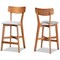 Baxton Studio Cameron Modern Grey Fabric and Walnut Brown Finished Wood 2-PC Counter Stool Set 176-11015-Zoro - alternate 1